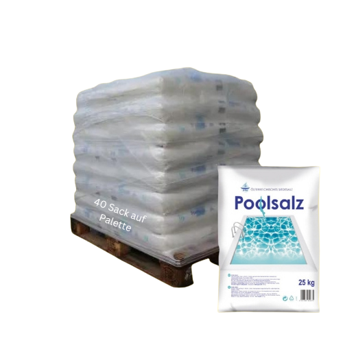 Poolsalz| Palette zu 40 x 25kg | Salz aus Österreich