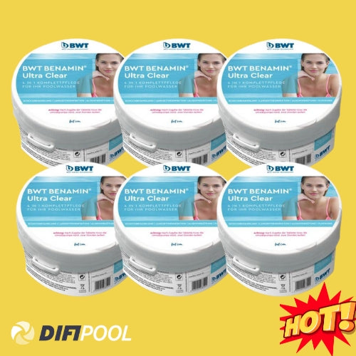 BWT Benamin Ultra Clear | Pflegemittel für Schwimmbad | 6 x 500 Gramm | 6er Pack